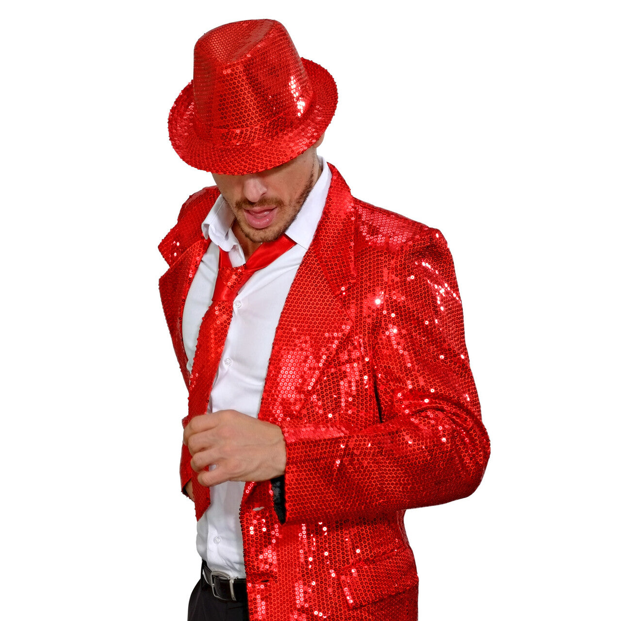 Op deze afbeelding zie je een Accessoires, van het merk Widmann. Stropdas Pailletten Rood