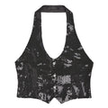 Dames Pailletten Vest Zwart Vrouw