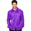 70s Disco Shirt Paars Satijn Man