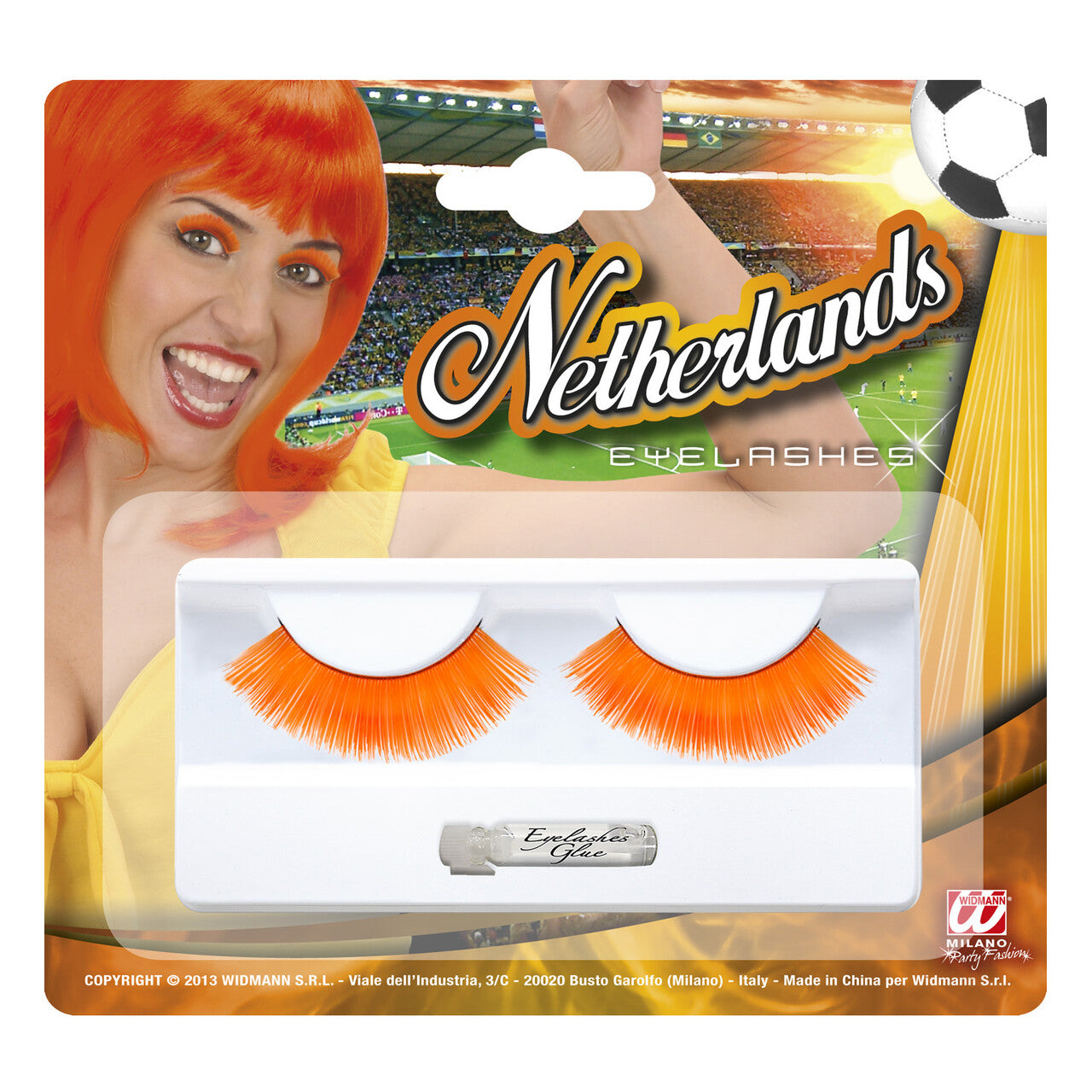 Op deze afbeelding zie je een Accessoires, van het merk Widmann. Oogwimpers Oranje