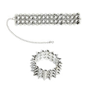 Op deze afbeelding zie je een Accessoires, van het merk Widmann. Metal Choker En Armband Spijkers