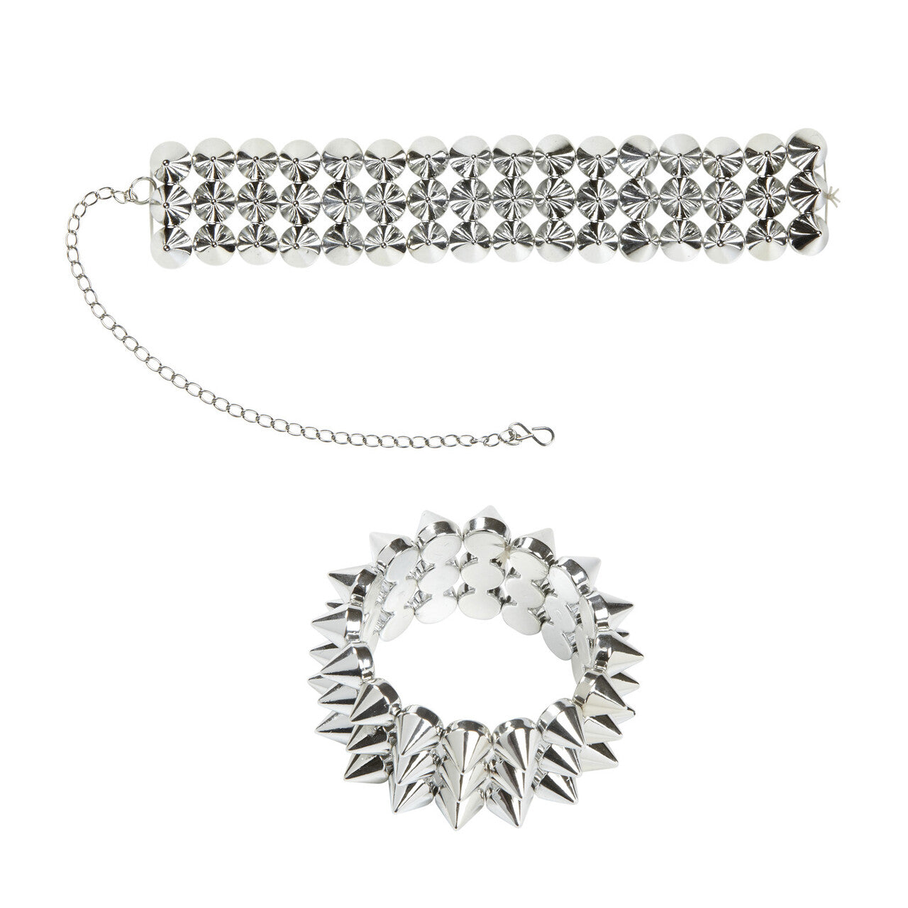 Op deze afbeelding zie je een Accessoires, van het merk Widmann. Metal Choker En Armband Spijkers