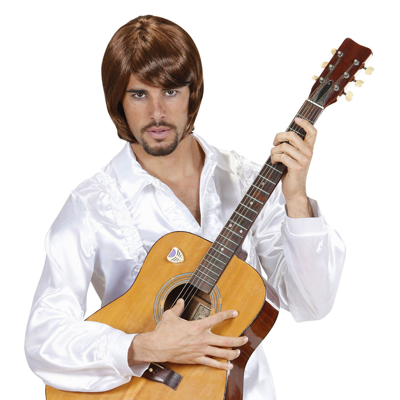 Op deze afbeelding zie je een Accessoires, van het merk Widmann. Pruik 70s Popster Bjorn