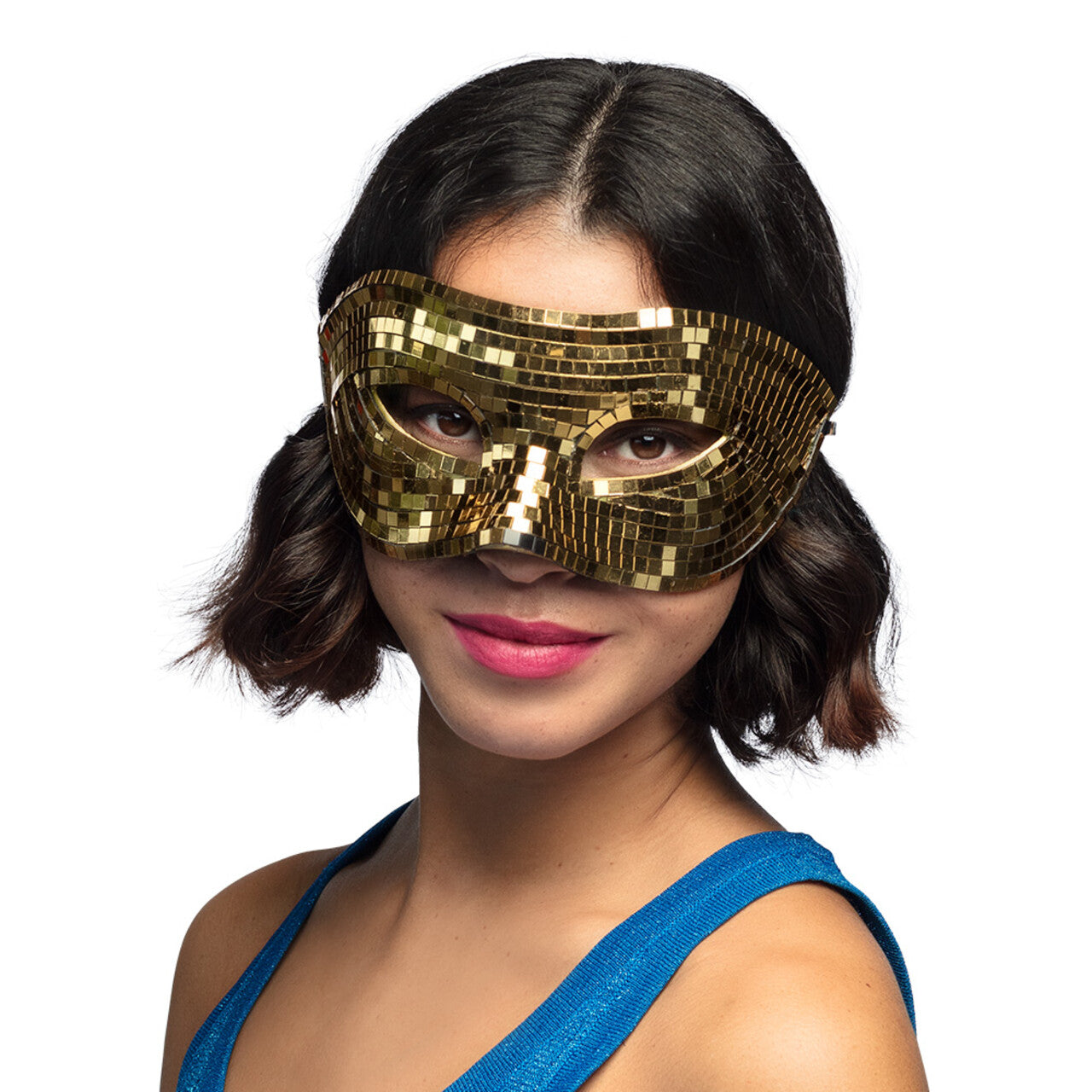Op deze afbeelding zie je een Accessoires, van het merk Boland. Oogmasker Disco Goud