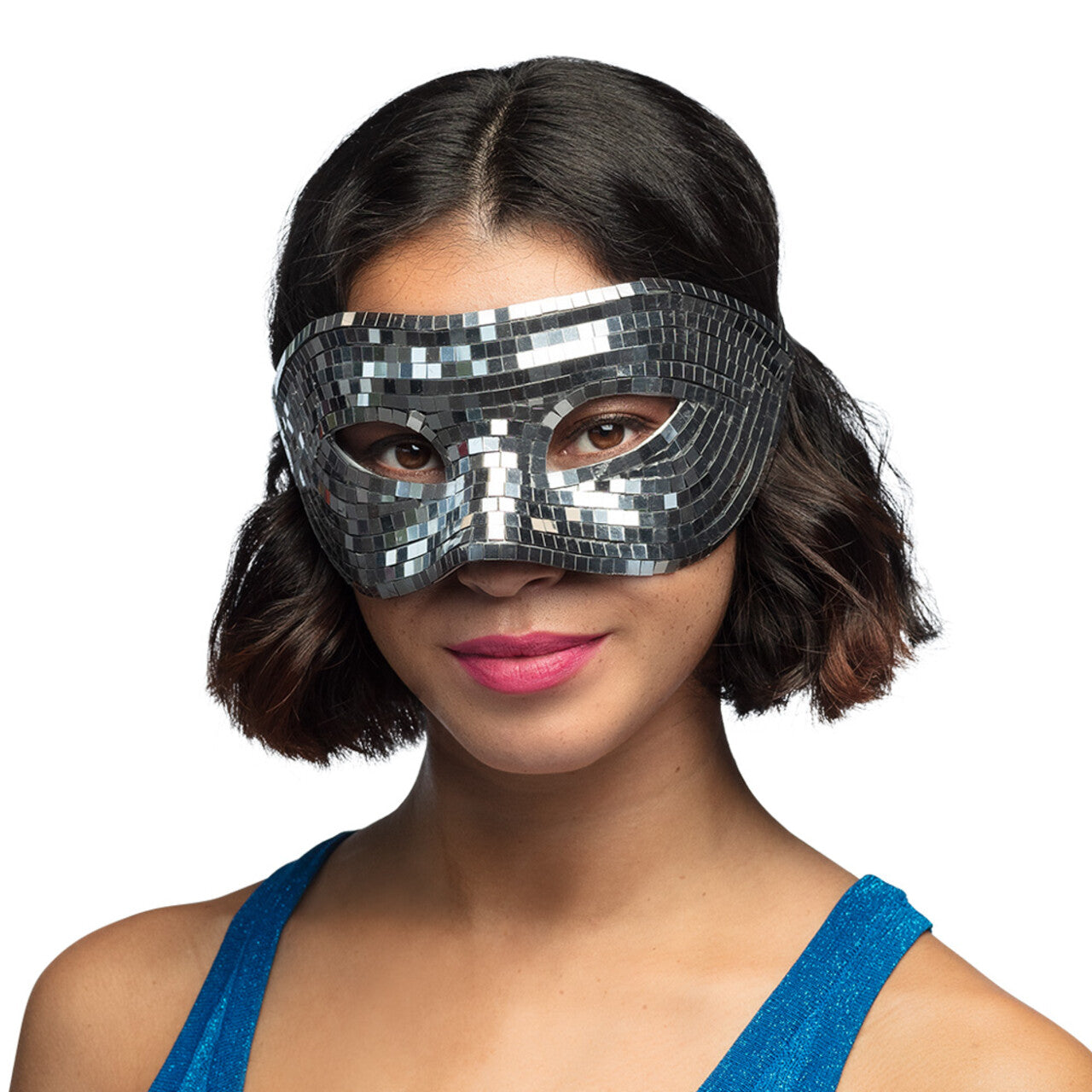 Op deze afbeelding zie je een Accessoires, van het merk Boland. Oogmasker Disco Zilver