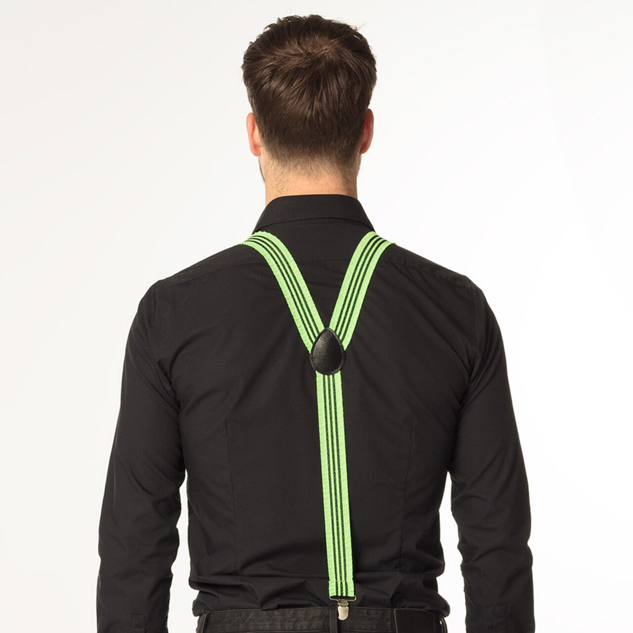 Op deze afbeelding zie je een Accessoires, van het merk Boland. Bretels Ruches Groen Met Strepen