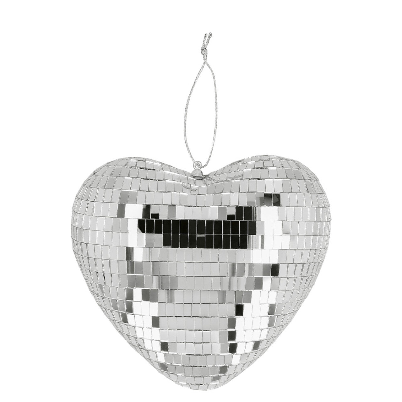 Op deze afbeelding zie je een Decoratie, van het merk Boland. Discobal Hart Zilver (19 Cm)