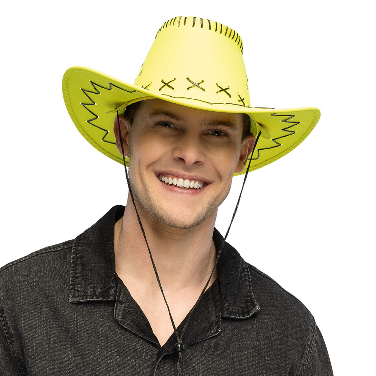 Op deze afbeelding zie je een Accessoires, van het merk Boland. Glowboy Cowboyhoed Neongeel Uv