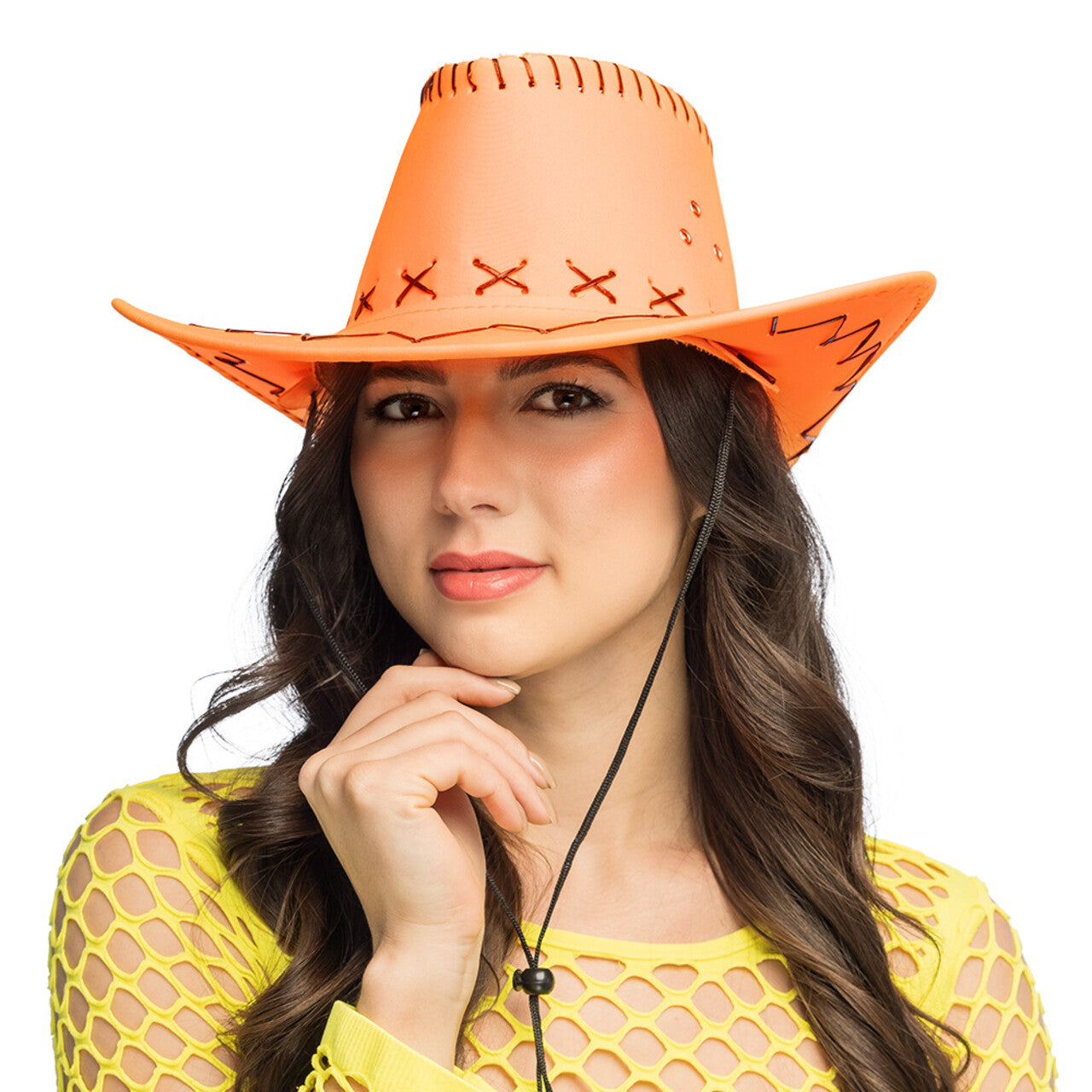Op deze afbeelding zie je een Accessoires, van het merk Boland. Glowboy Cowboyhoed Neonoranje Uv