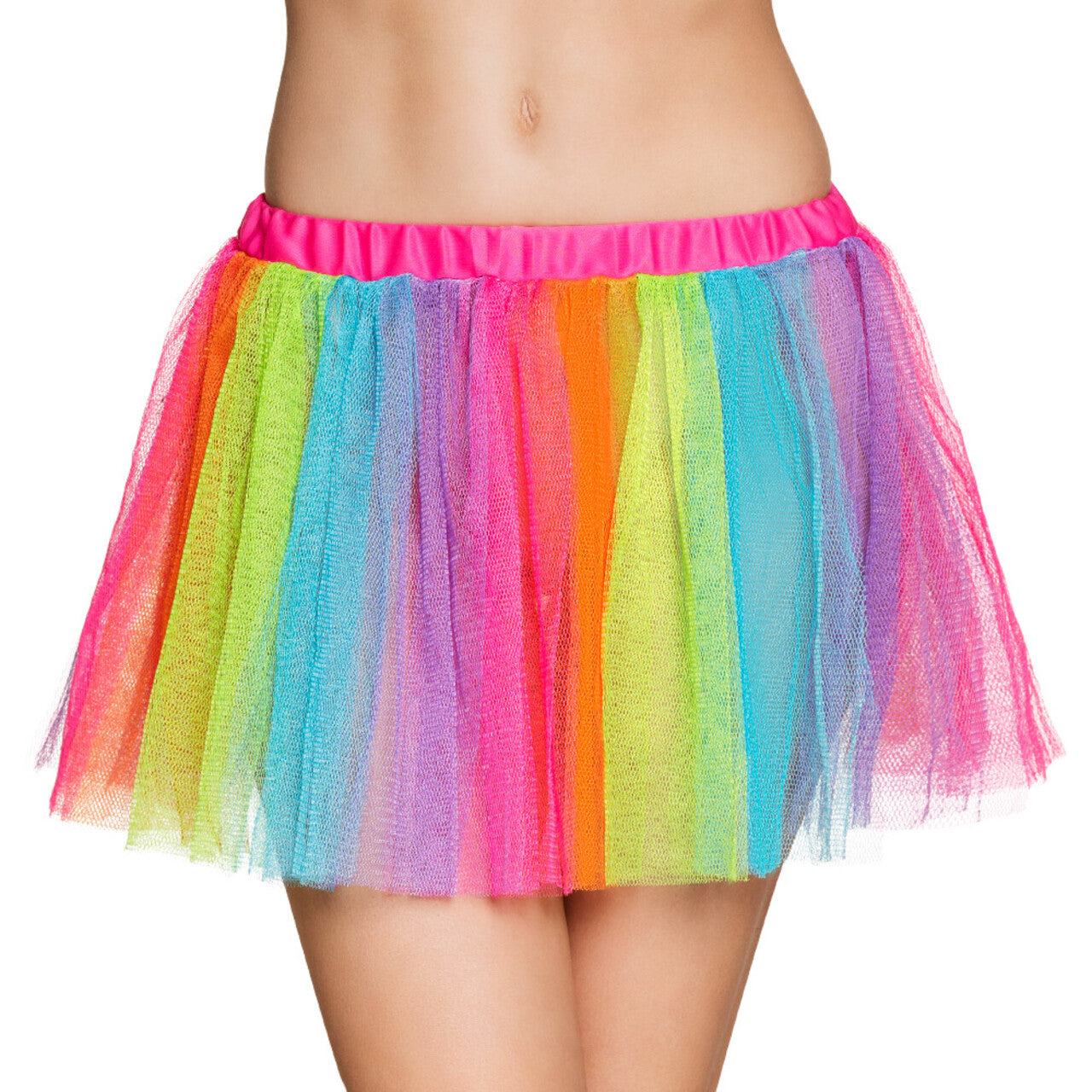 Op deze afbeelding zie je een Kostuums, van het merk Boland. Tutu Regenboog Foute Party Vrouw