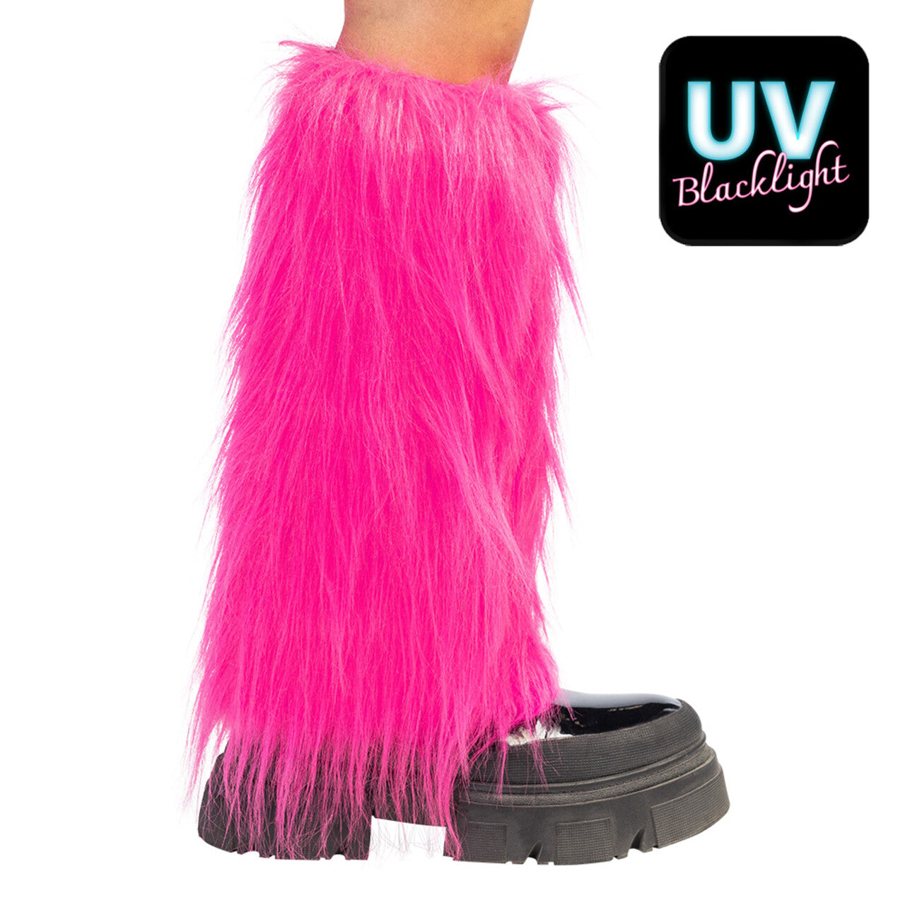 Op deze afbeelding zie je een Accessoires, van het merk Boland. Bontige Beenwarmers Neonroze