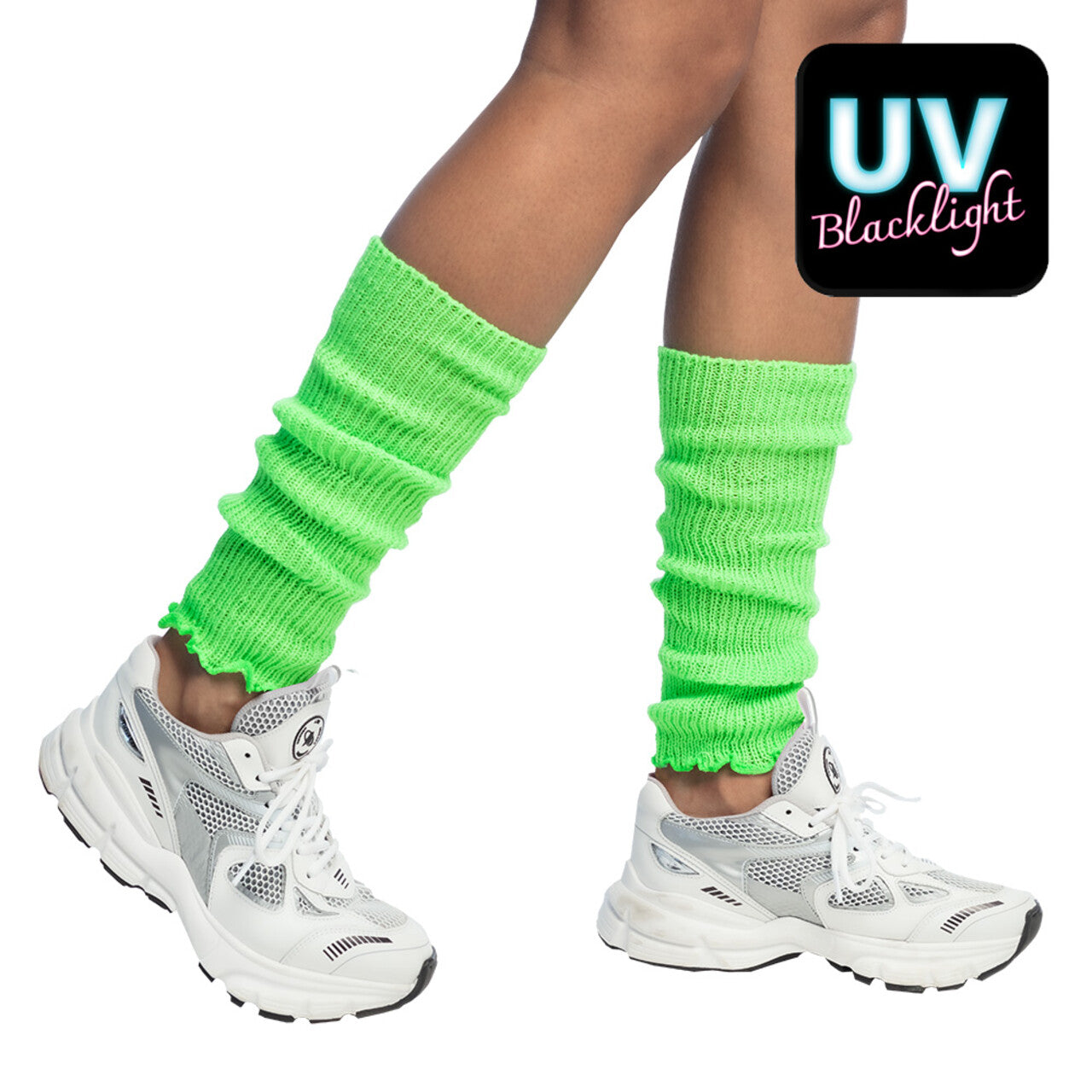 Op deze afbeelding zie je een Accessoires, van het merk Boland. Paar Beenwarmers Basic Neongroen Uv