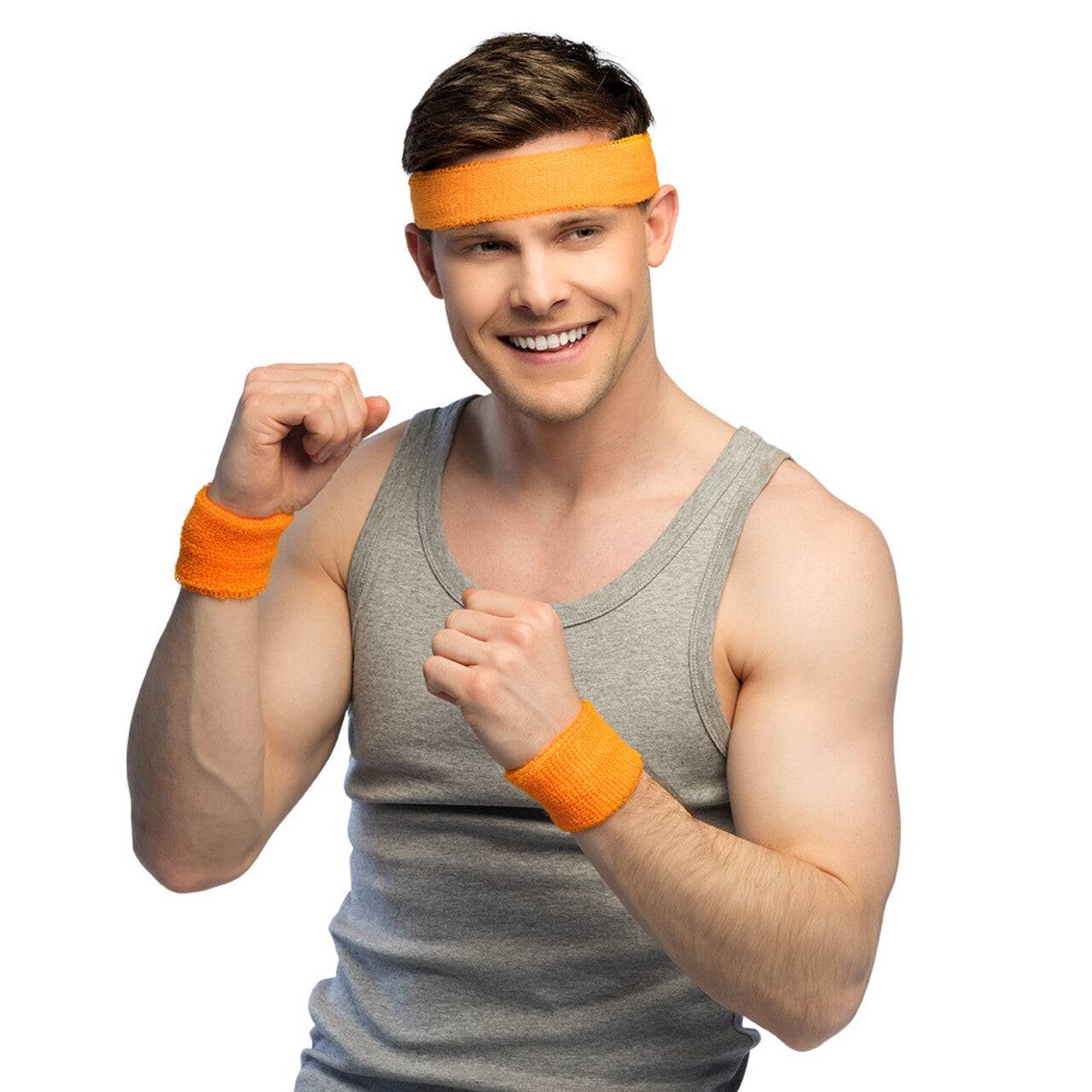 Op deze afbeelding zie je een Accessoires, van het merk Boland. Sportieve Set Zweetbandjes Oranje