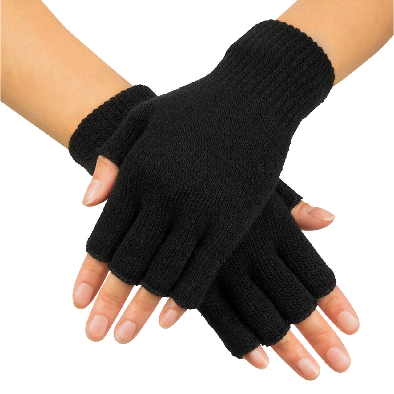Op deze afbeelding zie je een Accessoires, van het merk Boland. Zwarte Vingerloze Handschoenen Warme Handjes