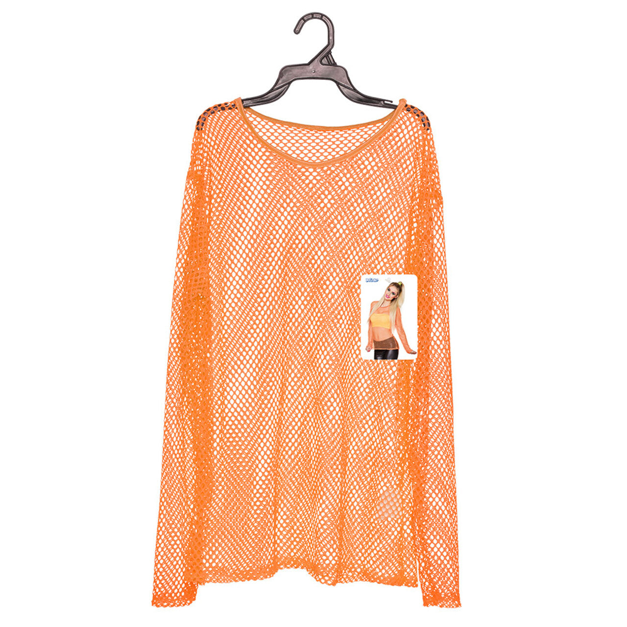 Op deze afbeelding zie je een Kostuums, van het merk Boland. Visnet Shirt Lange Mouwen Oranje Super 80s Vrouw