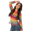 Visnet Shirt Lange Mouwen Regenboog Super 80S Vrouw
