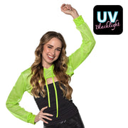 Op deze afbeelding zie je een Kostuums, van het merk Boland. Sportief Visnet Festival Bolero Neon Groen Vrouw