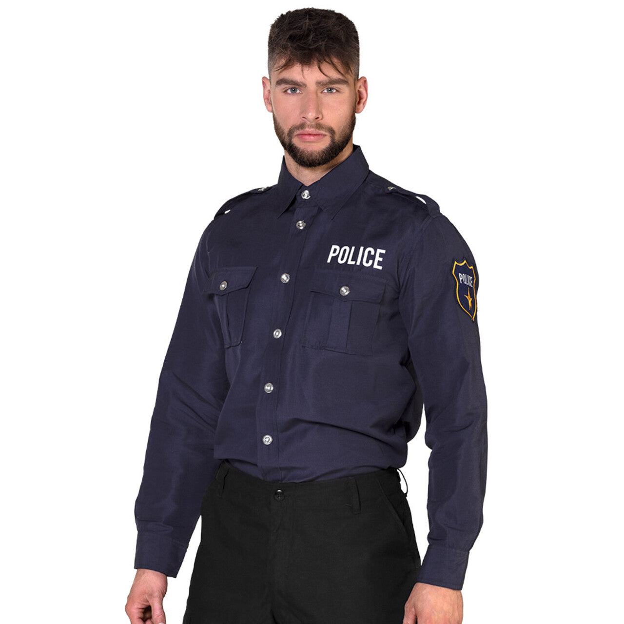 Op deze afbeelding zie je een Kostuums, van het merk Boland. Stoere Politie Blouse Wout Man