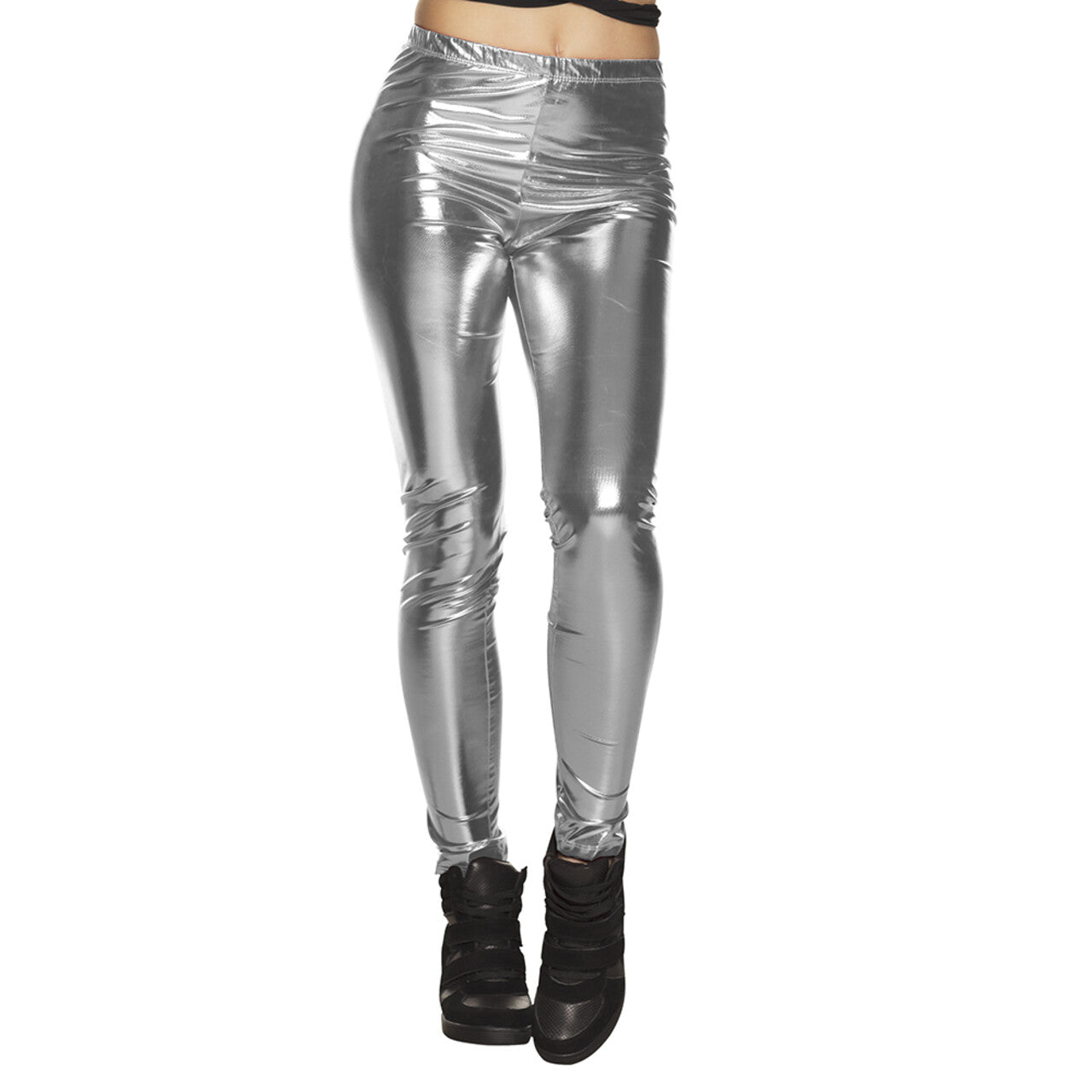 Op deze afbeelding zie je een Kostuums, van het merk Boland. Legging Metallic Glance Zilver Vrouw