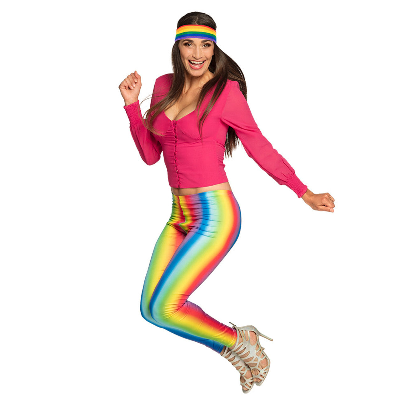 Op deze afbeelding zie je een Kostuums, van het merk Boland. Legging Regenboog Moves Vrouw