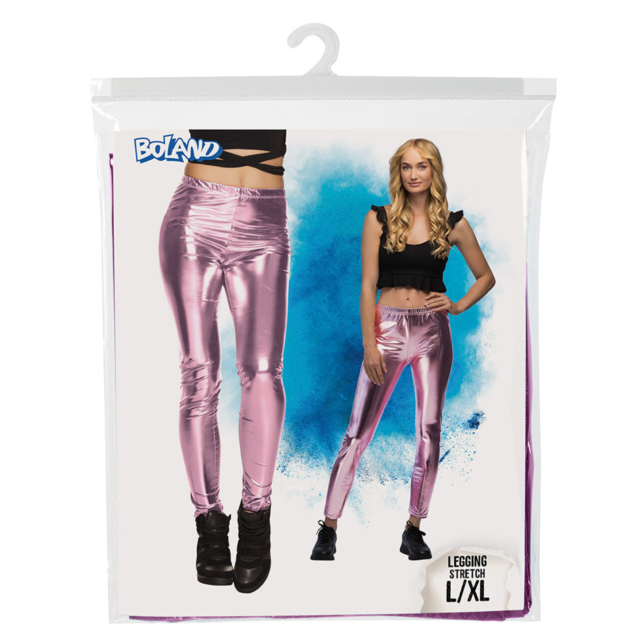 Op deze afbeelding zie je een Kostuums, van het merk Boland. Legging Metallic Lichtroze Vrouw