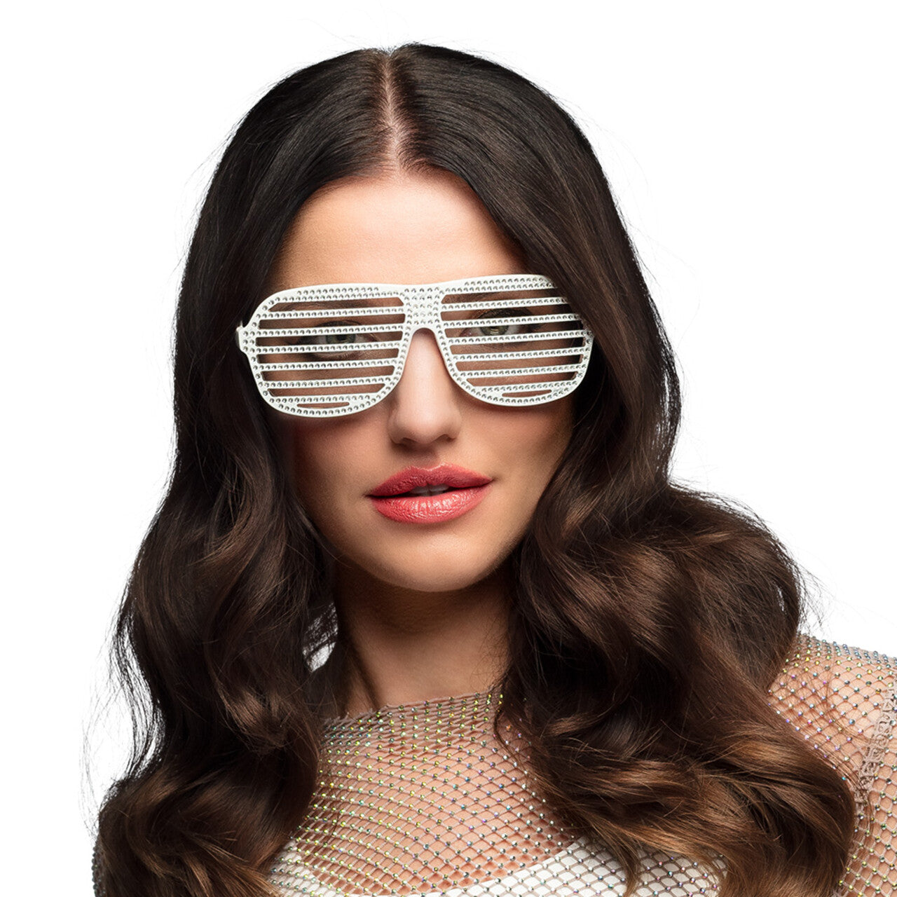 Op deze afbeelding zie je een Accessoires, van het merk Boland. Witte Glitter Partybril