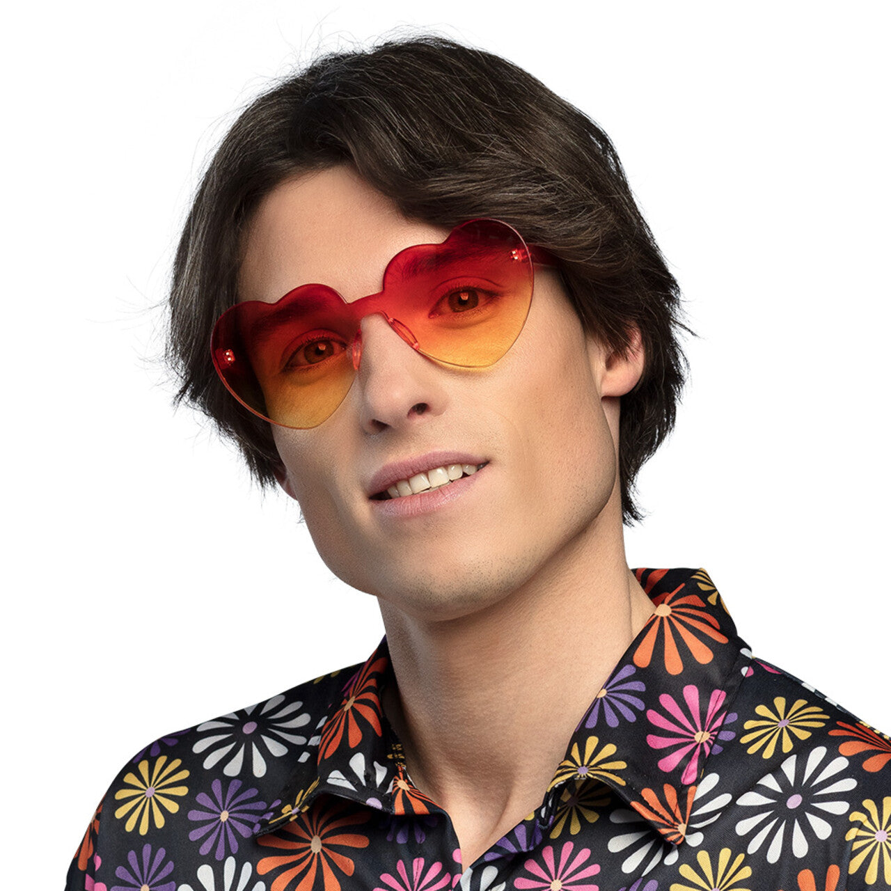 Op deze afbeelding zie je een Accessoires, van het merk Boland. Partybril Oranje Hartjes