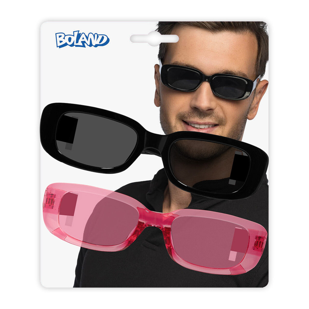 Op deze afbeelding zie je een Accessoires, van het merk Boland. Set Van 2 Partybrillen Techno