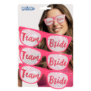 Op deze afbeelding zie je een Accessoires, van het merk Boland. Set 3 Partybrillen Pink Team Bride