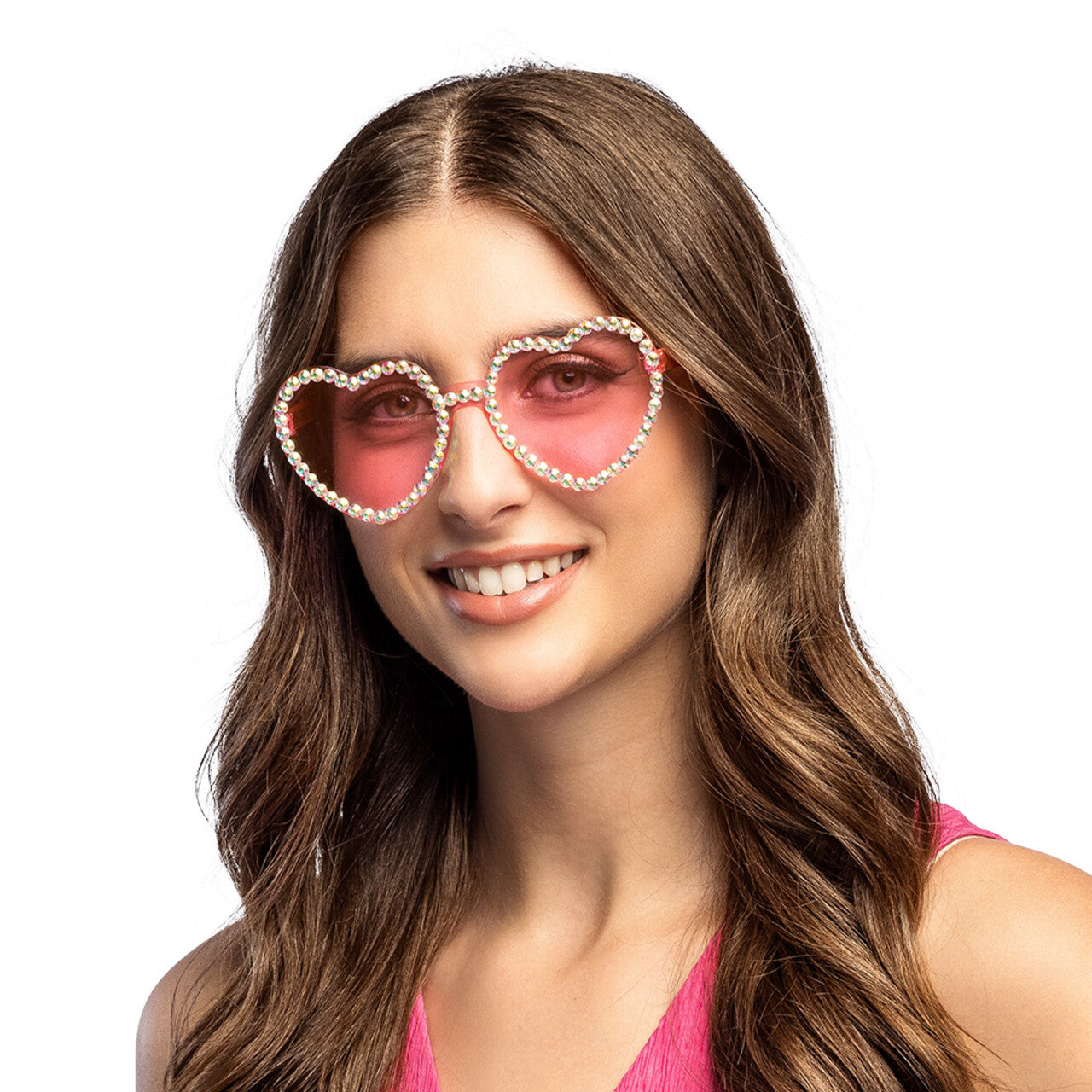 Op deze afbeelding zie je een Accessoires, van het merk Boland. Partybril Diamond Heart Roze