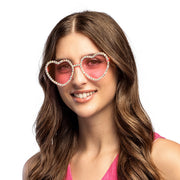 Op deze afbeelding zie je een Accessoires, van het merk Boland. Partybril Diamond Heart Roze