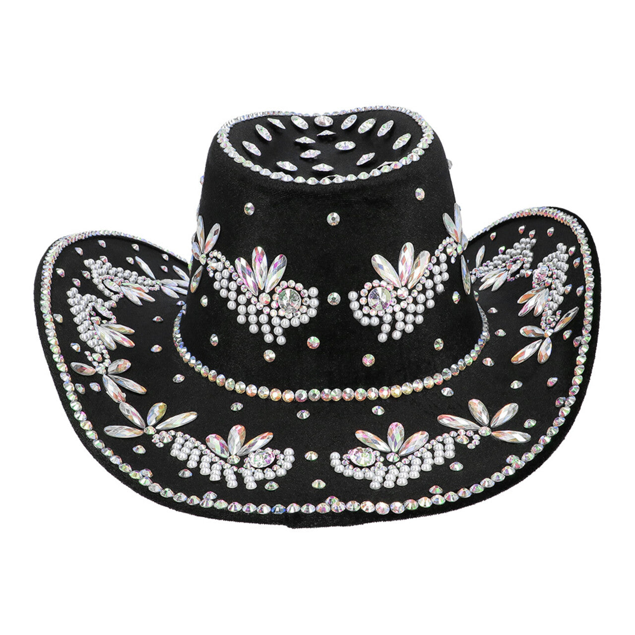 Op deze afbeelding zie je een Accessoires, van het merk Boland. Crystal Chaos Cowboyhoed Zwart