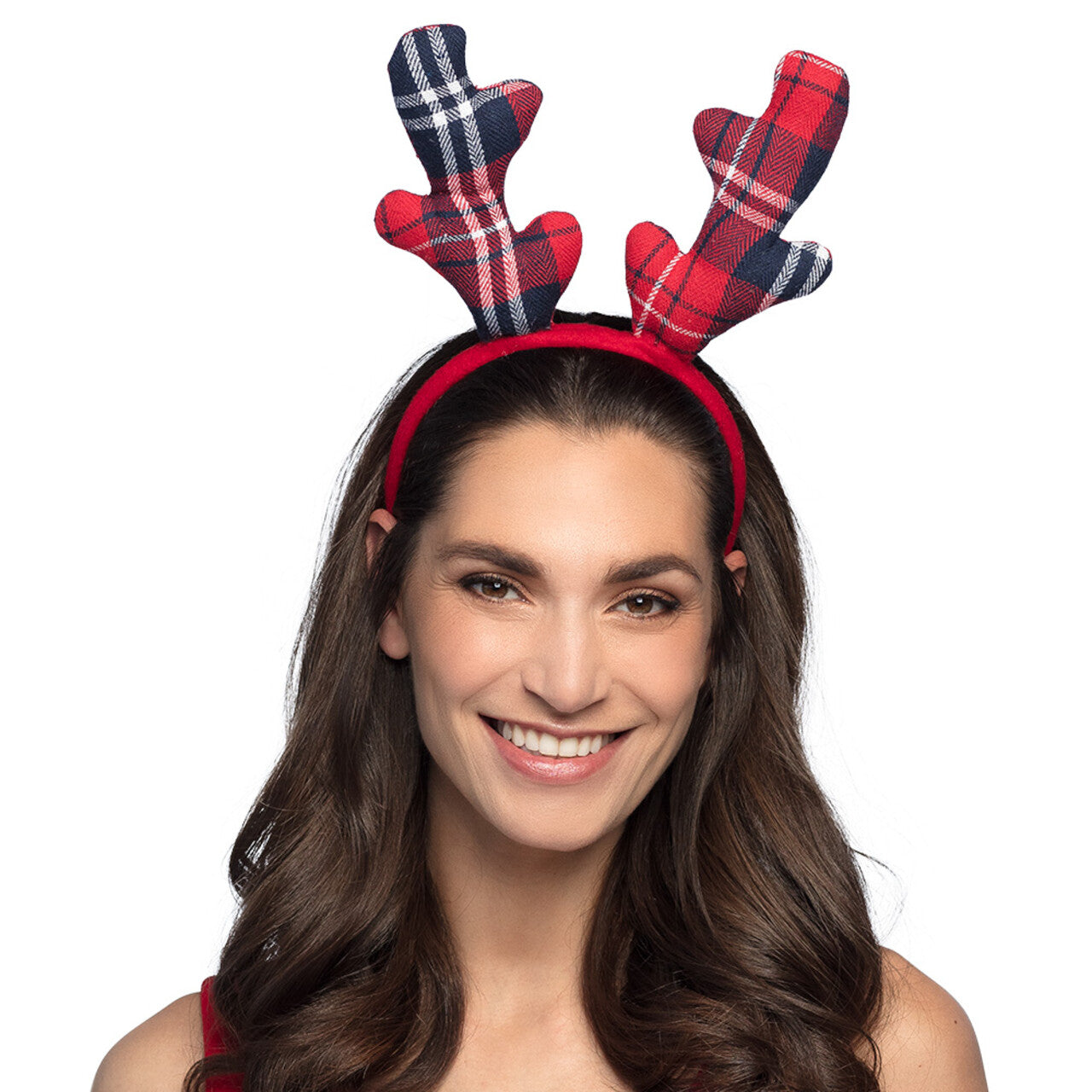 Op deze afbeelding zie je een Accessoires, van het merk Boland. Diadeem Tartan Reindeer