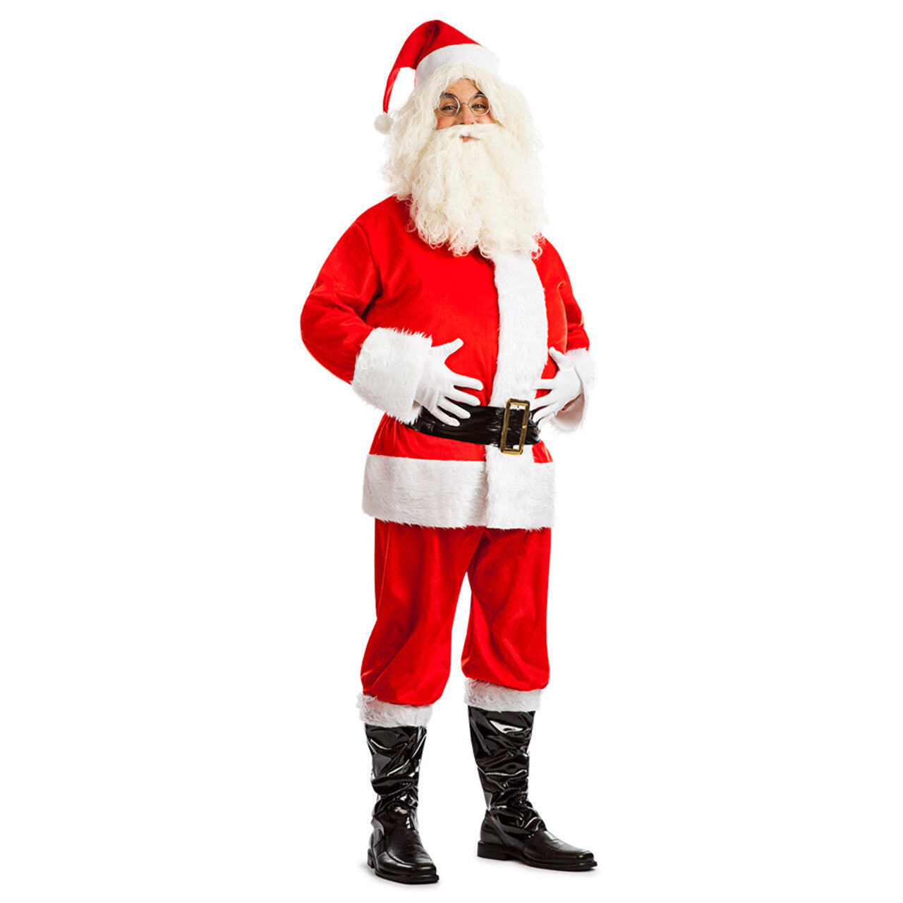 Op deze afbeelding zie je een Kostuums, van het merk Boland. Klassieke Kerstman Happy Santa Kostuum