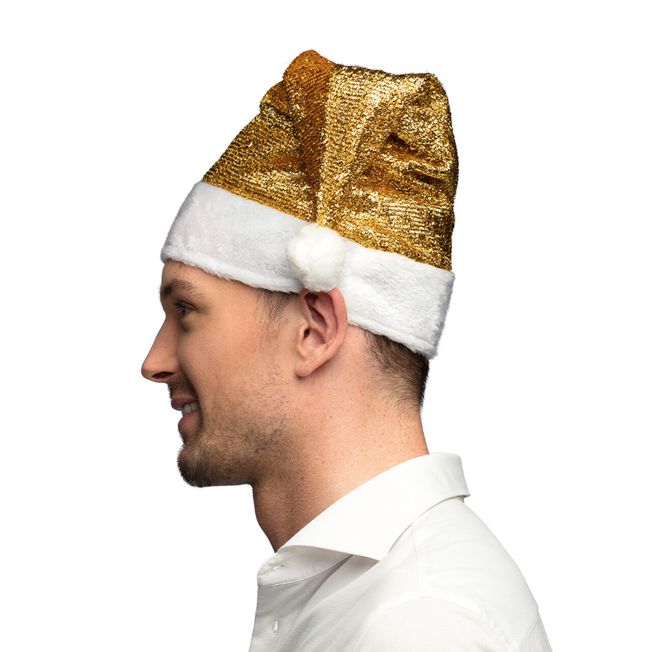Op deze afbeelding zie je een Accessoires, van het merk Boland. Kerstmuts Goud