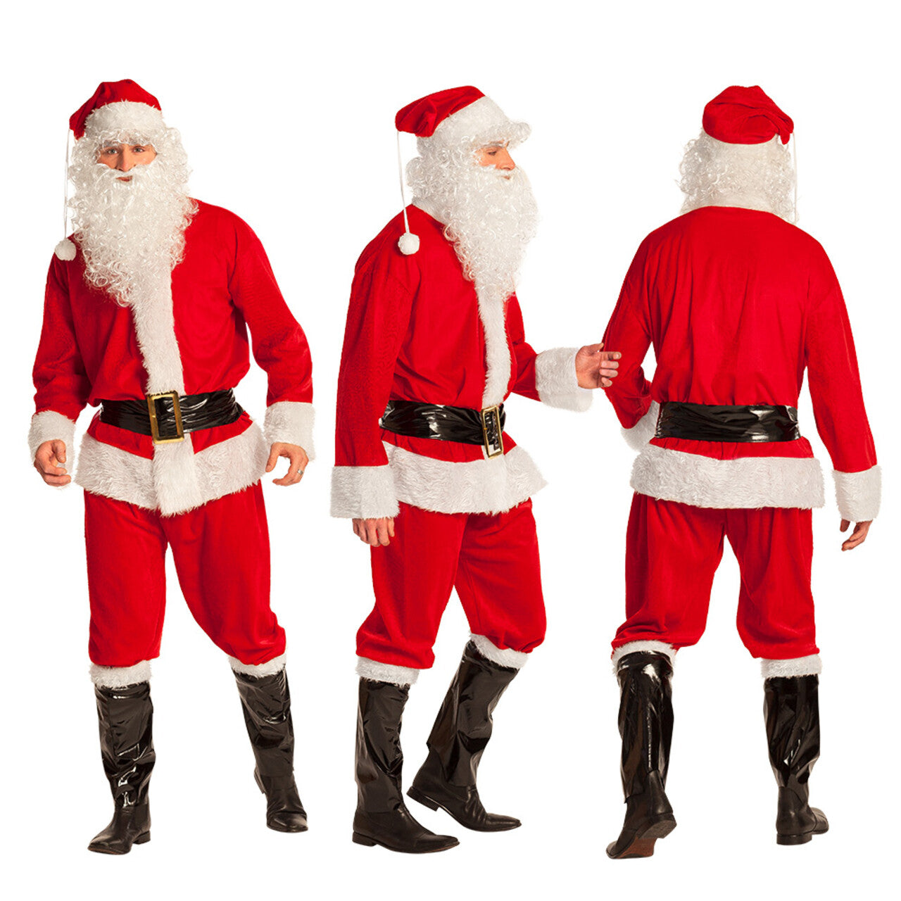 Op deze afbeelding zie je een Kostuums, van het merk Boland. De Luxe Kerstman Kostuum
