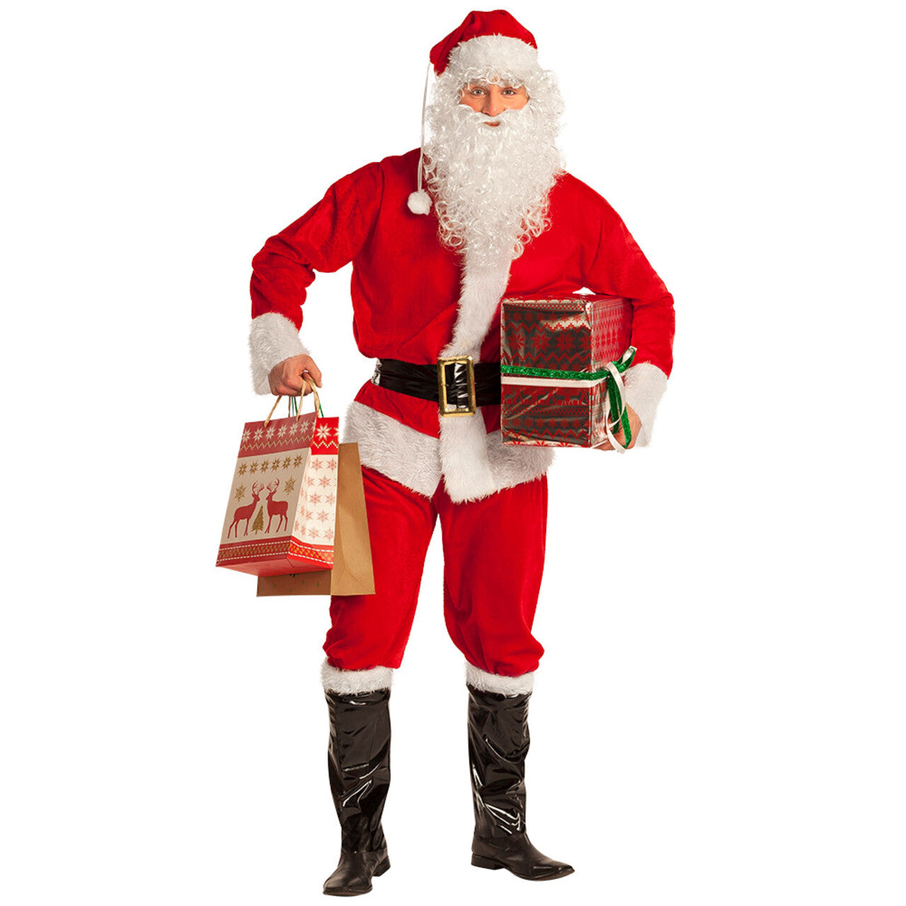 Op deze afbeelding zie je een Kostuums, van het merk Boland. De Luxe Kerstman Kostuum