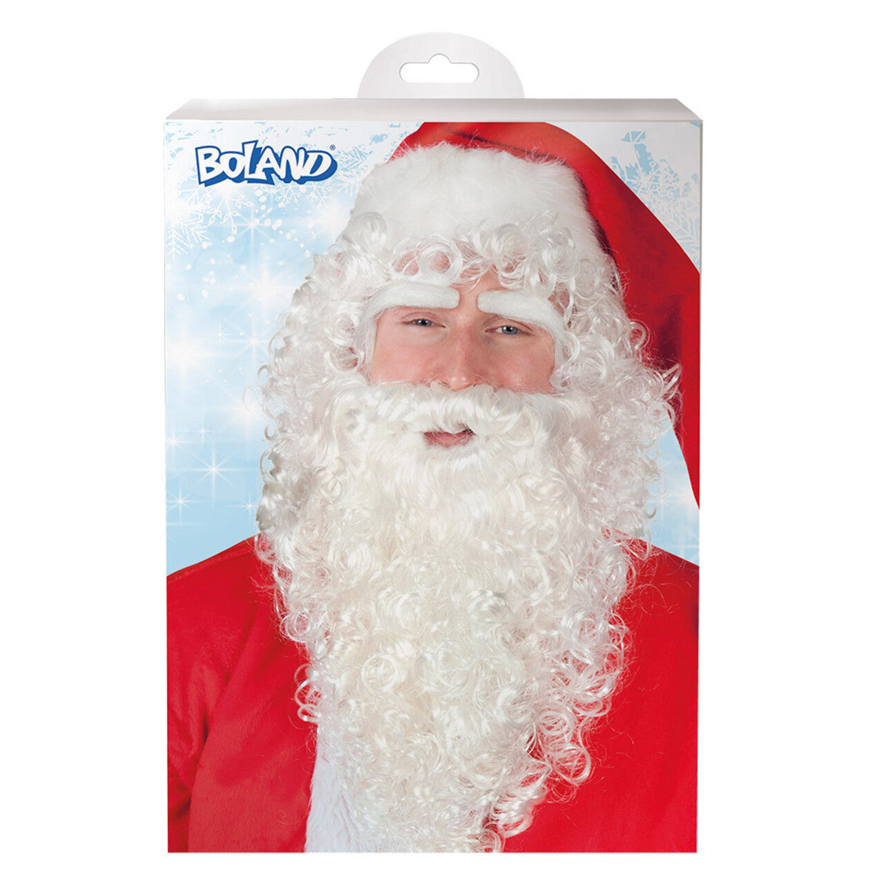 Op deze afbeelding zie je een Accessoires, van het merk Boland. Set Kerstman Deluxe (Pruik, Wenkbrauwen En Baard)