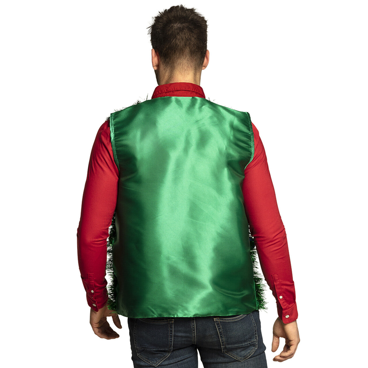 Op deze afbeelding zie je een Kostuums, van het merk Boland. Versierd Door Een Kerstboom Vest Man