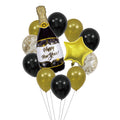 Ballonnenset Happy New Year Goud / Zwart