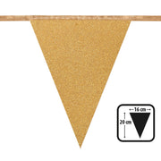 Op deze afbeelding zie je een Decoratie, van het merk Boland. Kartonnen Vlaggenlijn Glitter Goud