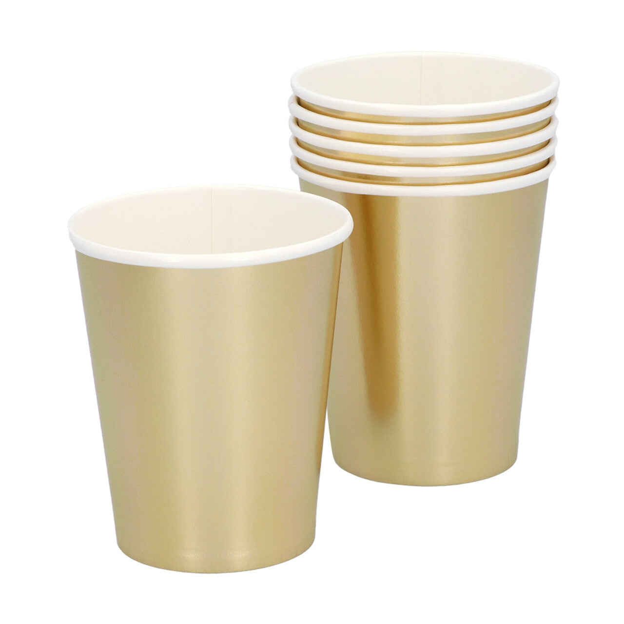 Op deze afbeelding zie je een Decoratie, van het merk Boland. Papieren Feestbekers Goud 6 Stuks