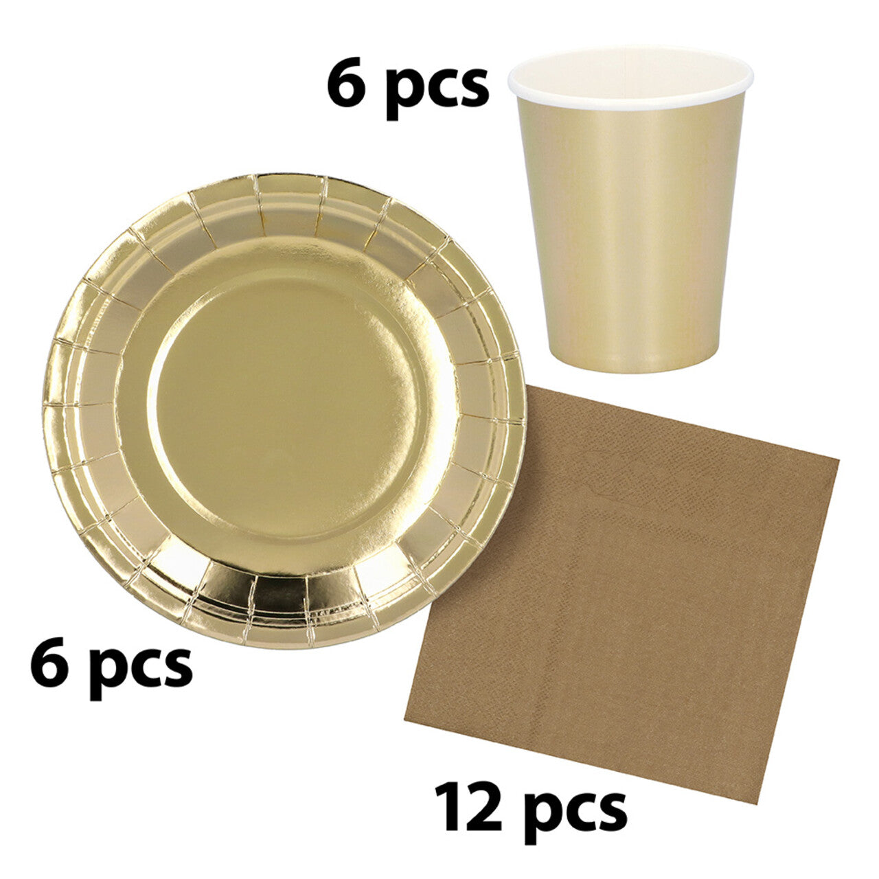 Op deze afbeelding zie je een Decoratie, van het merk Boland. Papieren Feestservies Set Goud