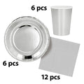 Papieren Feestservies Set Zilver