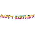 Folieballon Slinger Happy Birthday Regenboog