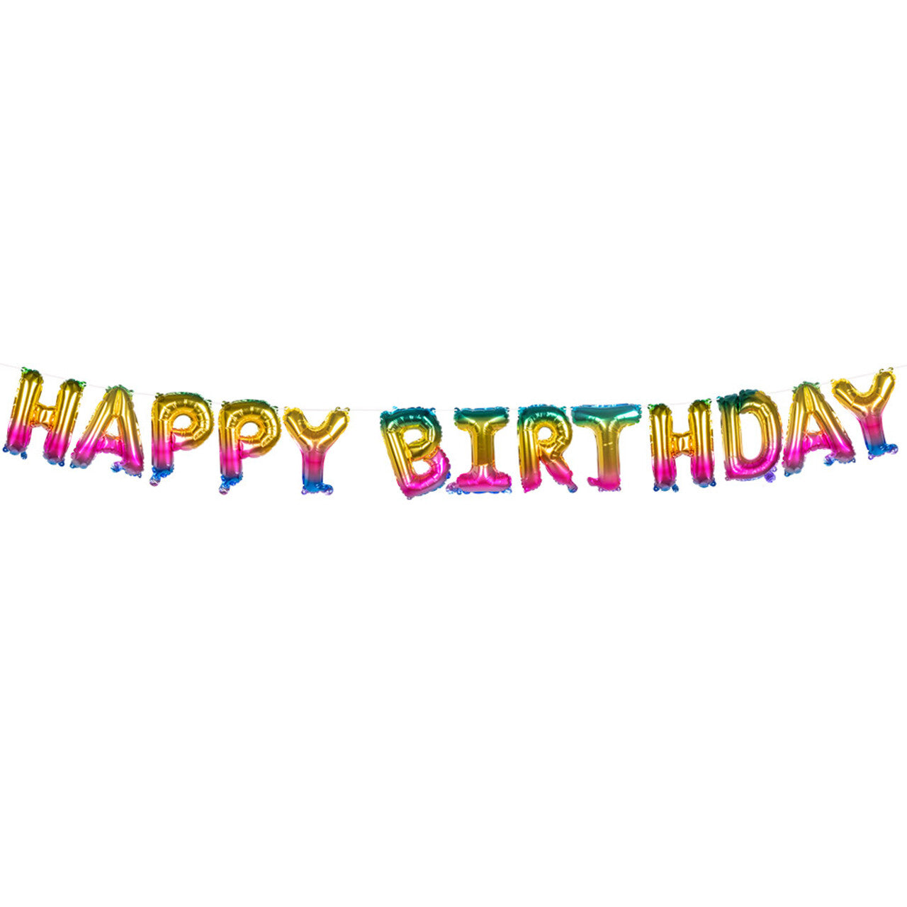 Op deze afbeelding zie je een Decoratie, van het merk Boland. Folieballon Slinger Happy Birthday Regenboog