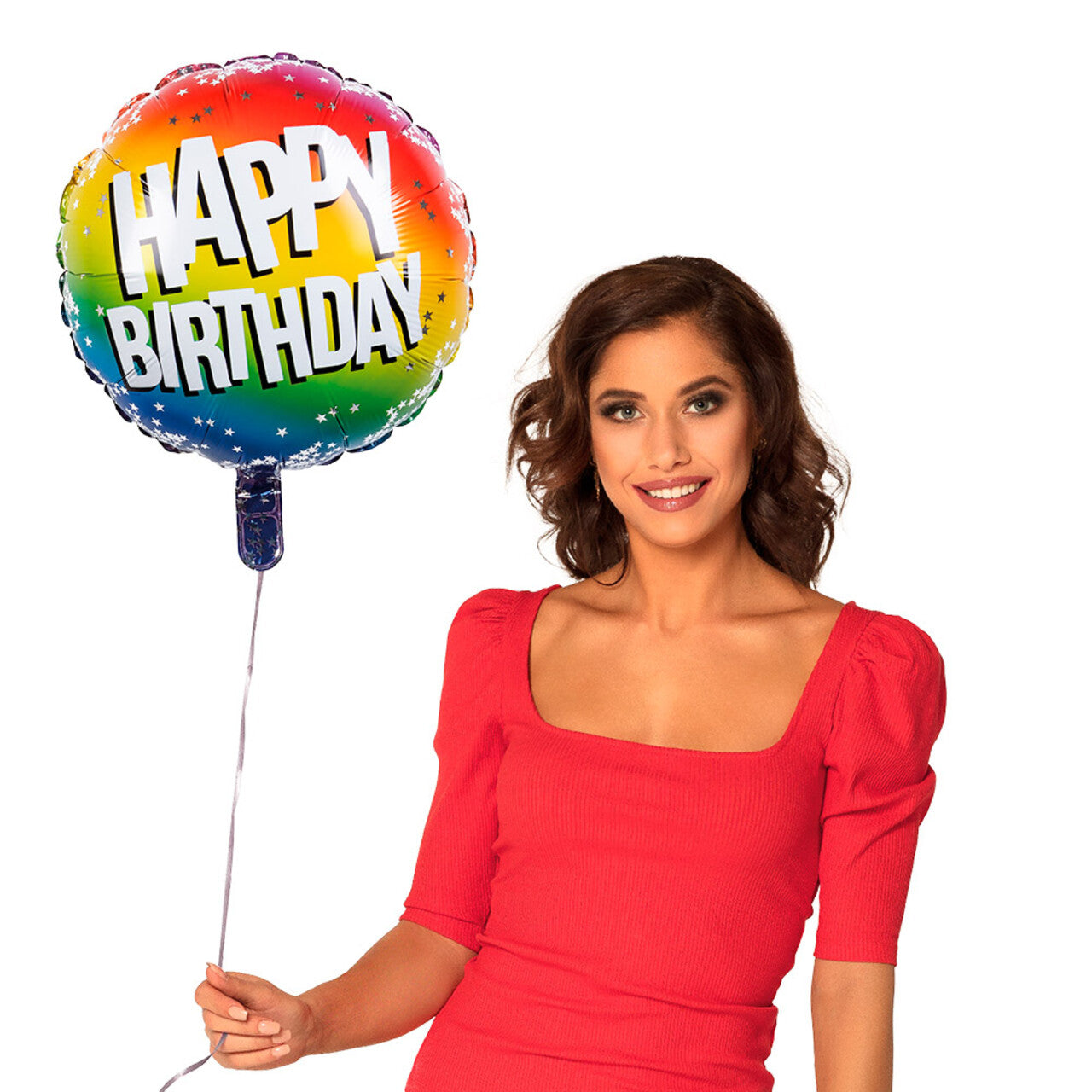 Op deze afbeelding zie je een Decoratie, van het merk Boland. Folieballon Rainbow Verjaardag Happy Birthday 45 Centimeter