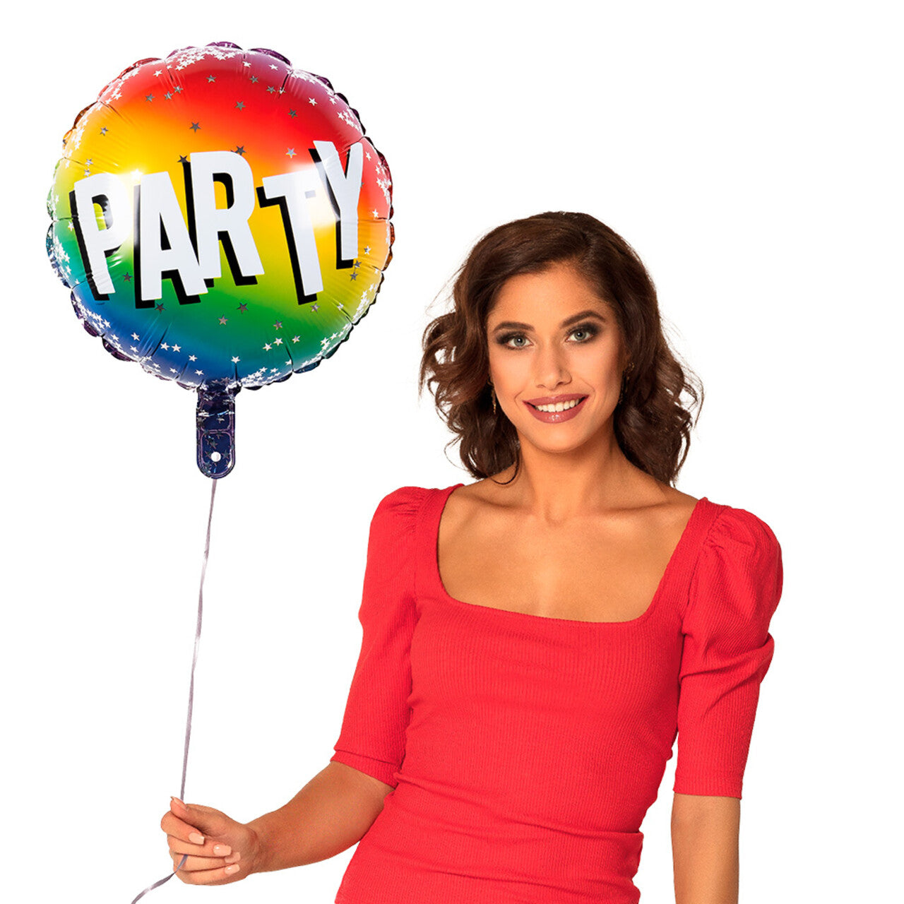 Op deze afbeelding zie je een Decoratie, van het merk Boland. Folieballon Rainbow Party Dubbelzijdig