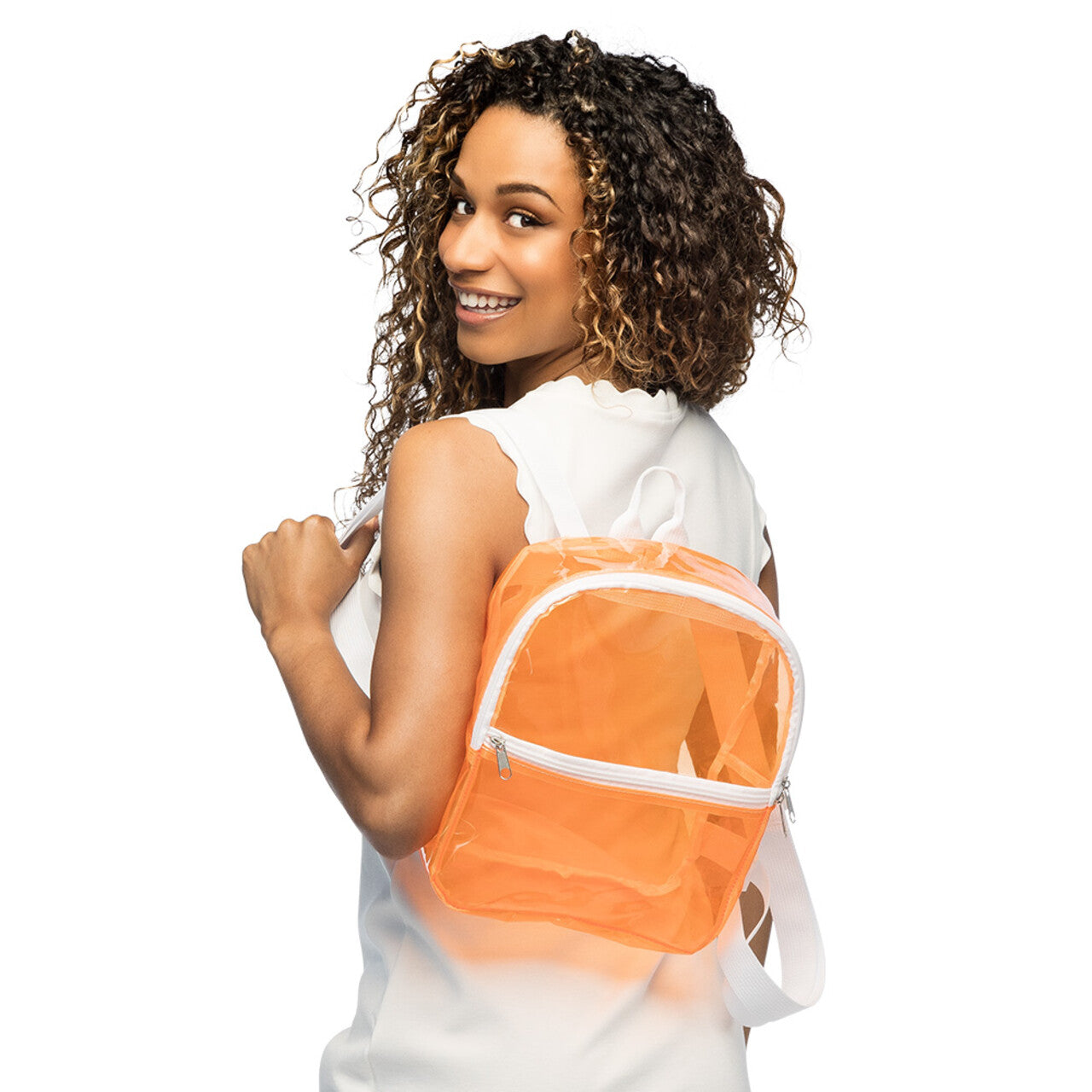 Op deze afbeelding zie je een Accessoires, van het merk Boland. Handige Rugzak Doorzichtig Oranje
