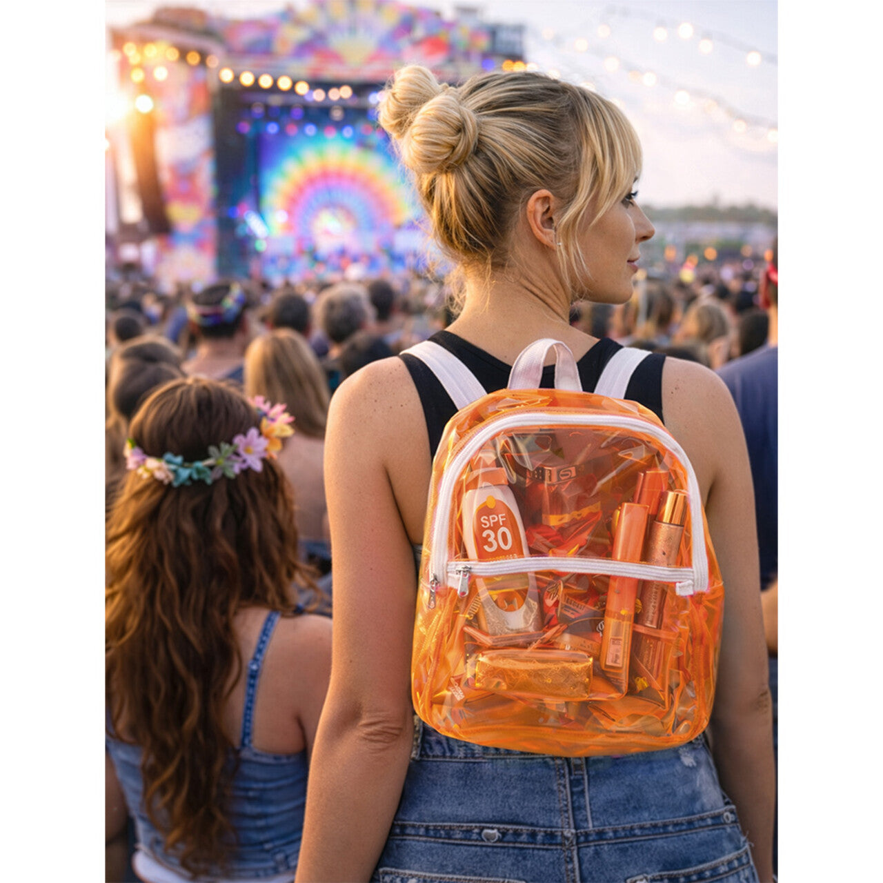 Op deze afbeelding zie je een Accessoires, van het merk Boland. Handige Rugzak Doorzichtig Oranje